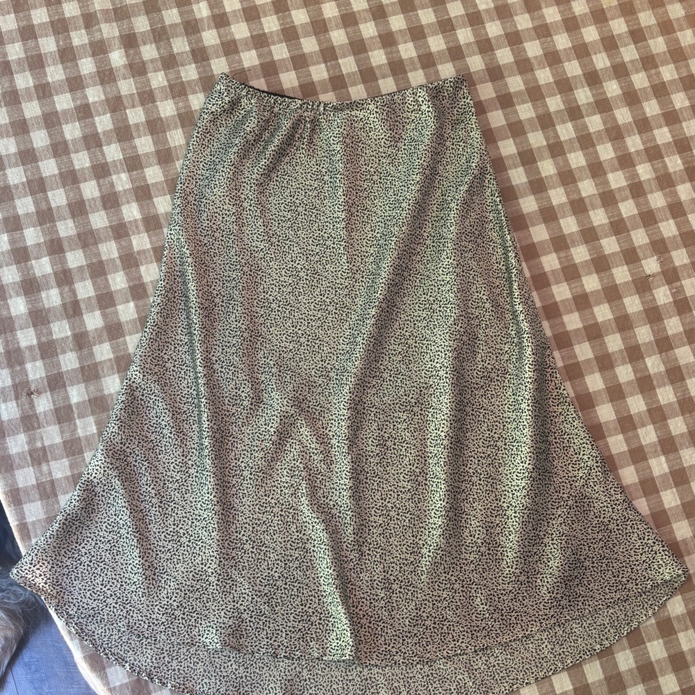 Sienna Sky Green High-Low A-Line Midi Skirt Casual